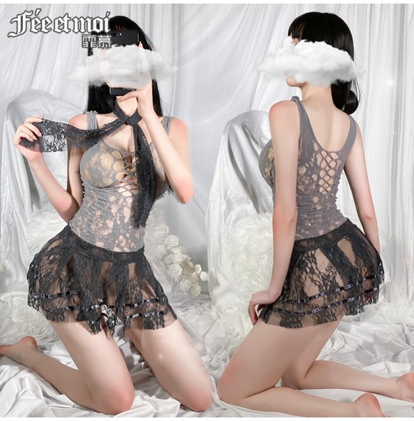 FEE ET MOI Sexy Lace Fishnet Body Stocking (Grey) FEE ET MOI Sexy Lace Fishnet Body Stocking (Grey)